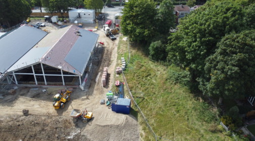Aerial photo of the construction of The Jubilee Centre adult care facility in Bolton