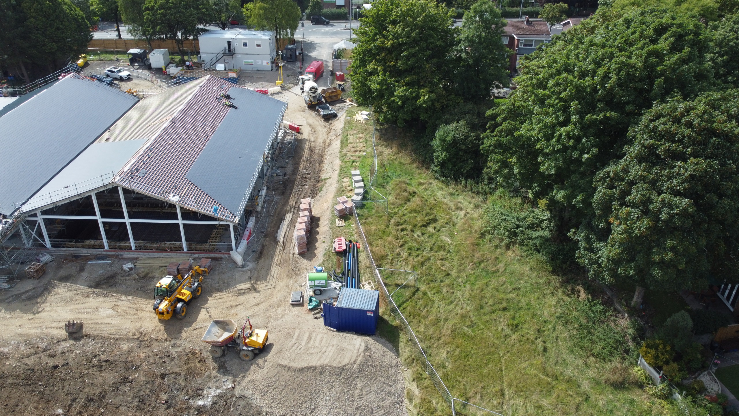 Aerial photo of the construction of The Jubilee Centre adult care facility in Bolton