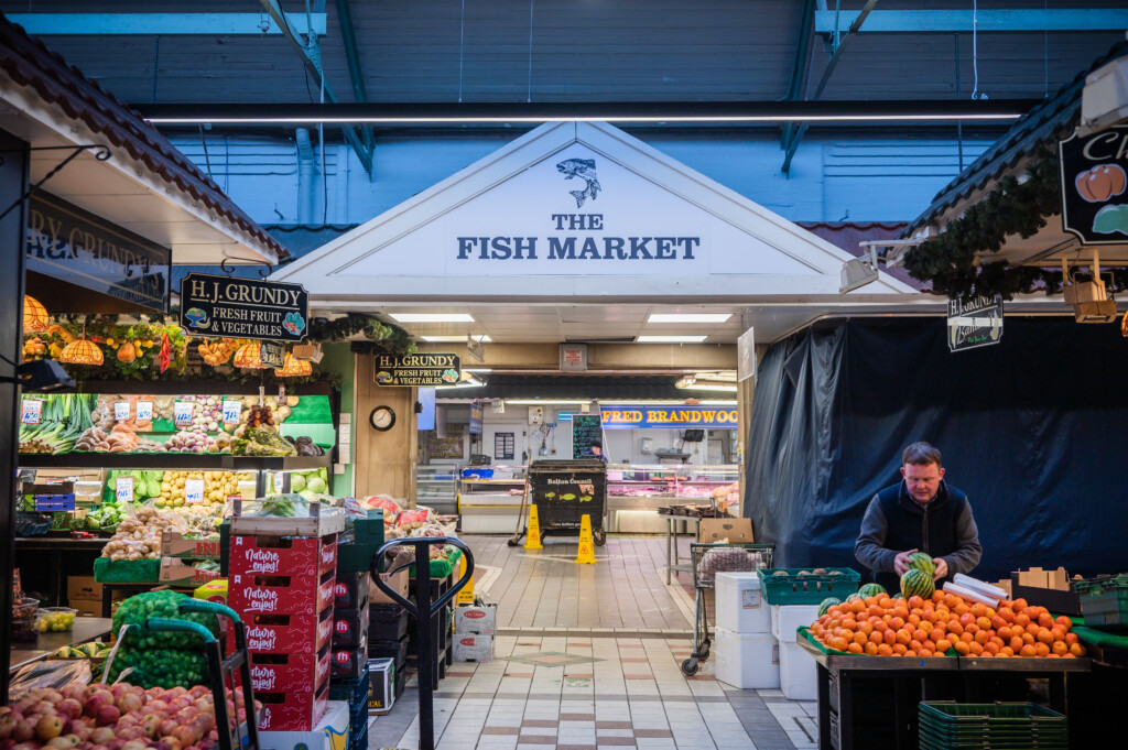 The food hall in the newly extended Bolton Market